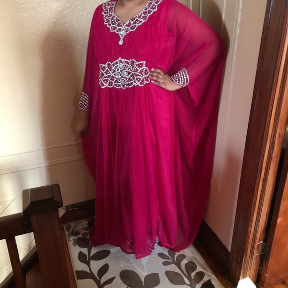 Indian Style Fuchsia Long dress - Picture 6 of 6